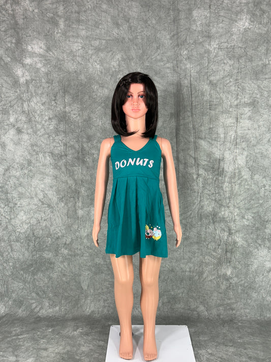 Kids Cotton Sleeveless Frock - Blue