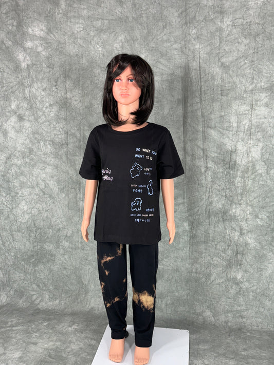 Girls Pyjama Set - Black