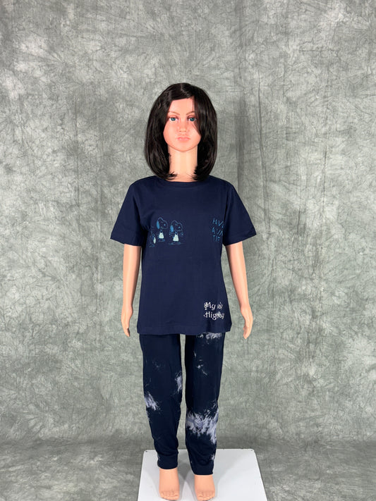 Girls Pyjama Set - Midnight Blue