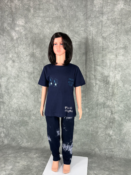 Girls Pyjama Set - Midnight Blue