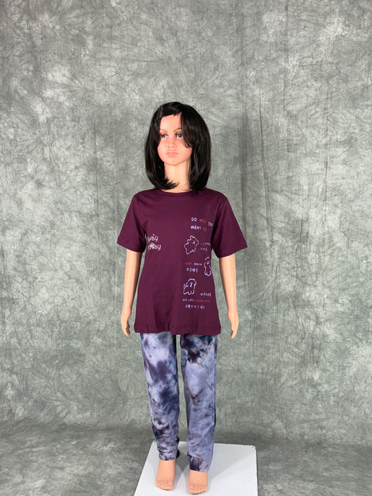 Girls Pyjama Set - Purple