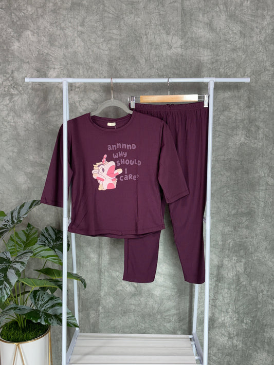 Girls Lycra Co-ord Set - Purple