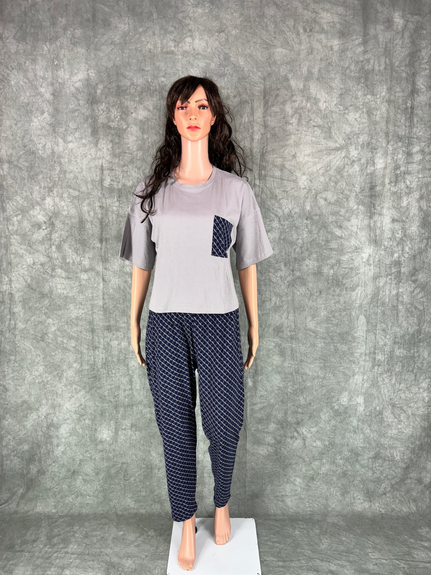 Serah Oversized T-Shirt & Pant for Women - Grey