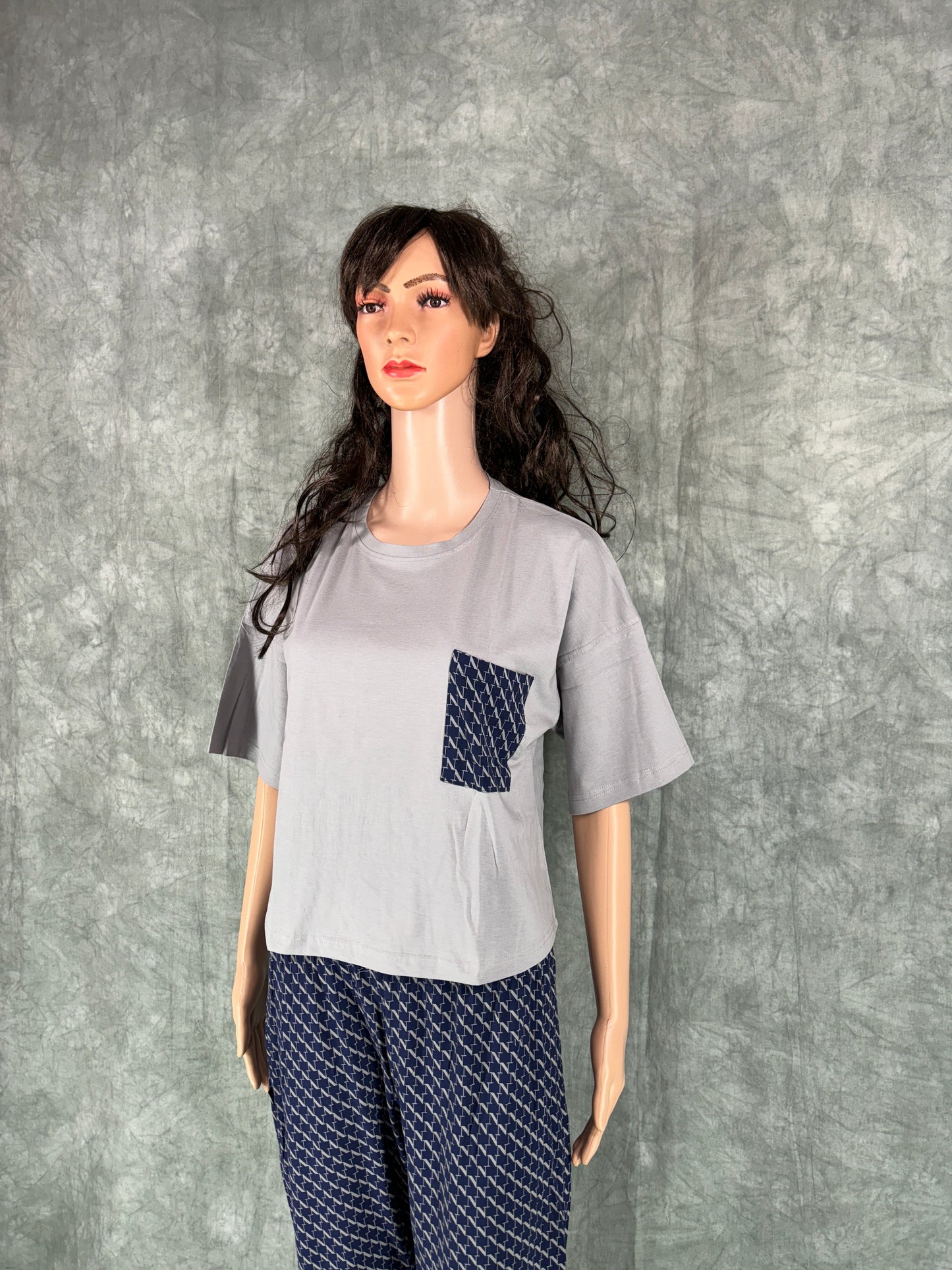 Serah Oversized T-Shirt & Pant for Women - Grey