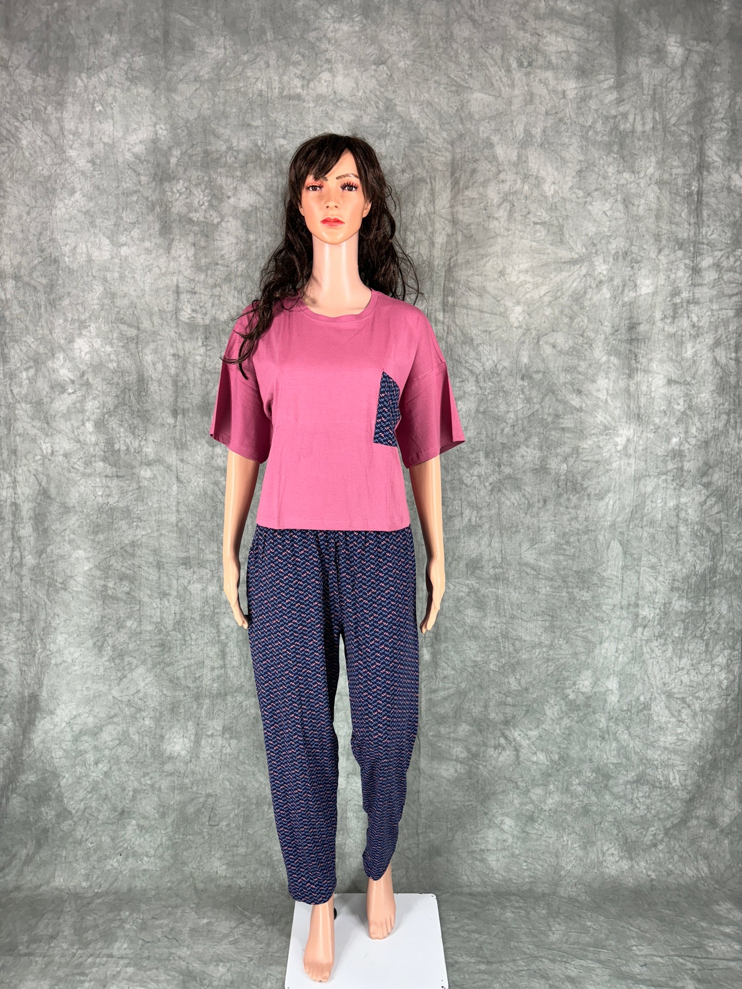 Serah Oversized T-Shirt & Pant for Women - Pink