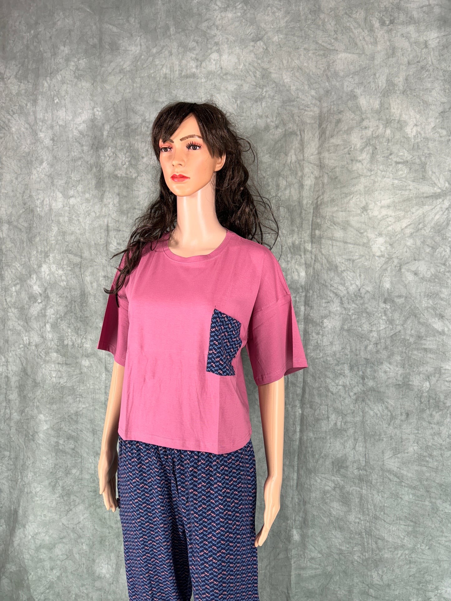 Serah Oversized T-Shirt & Pant for Women - Pink