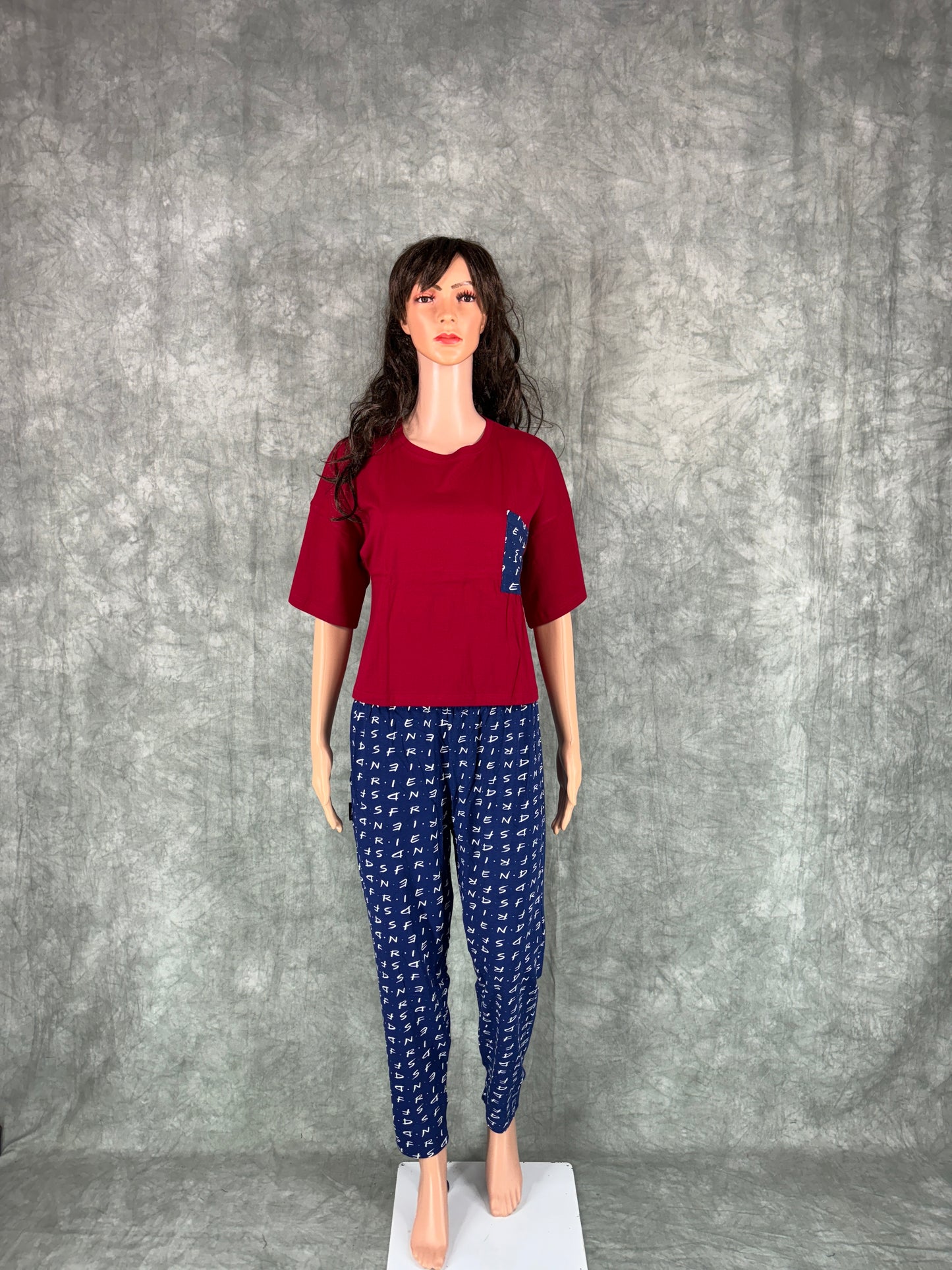 Serah Oversized T-Shirt & Pant for Women - Red