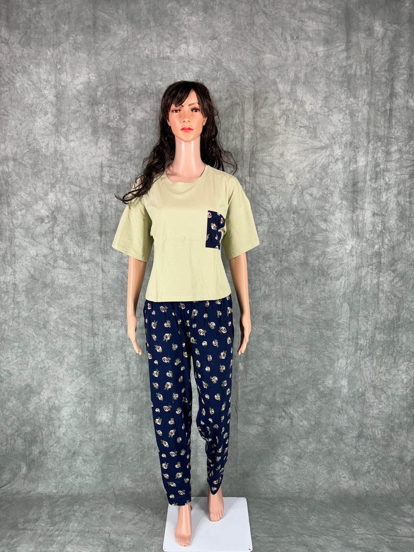 Serah Oversized T-Shirt & Pant for Women - Pista Green
