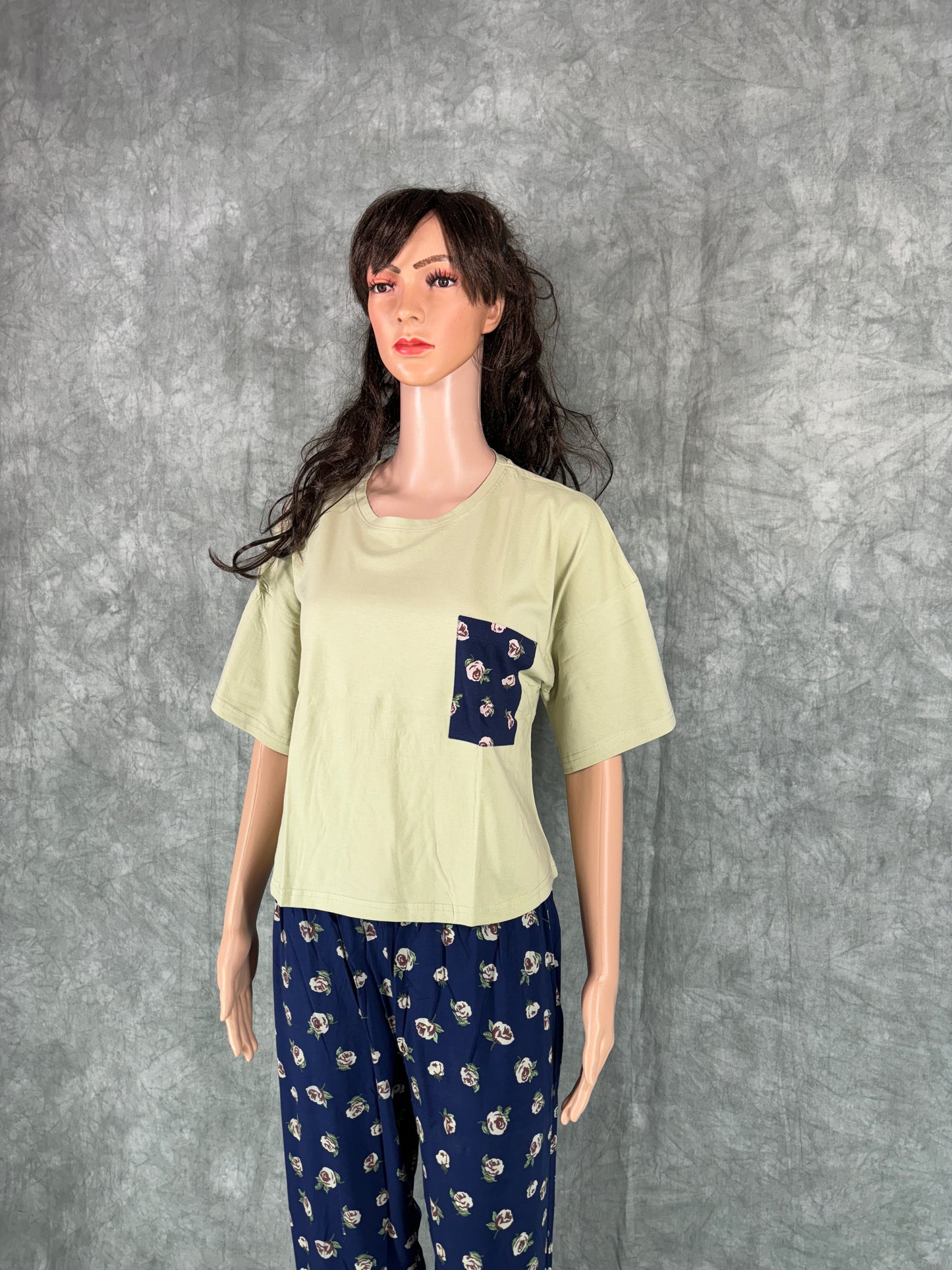 Serah Oversized T-Shirt & Pant for Women - Pista Green