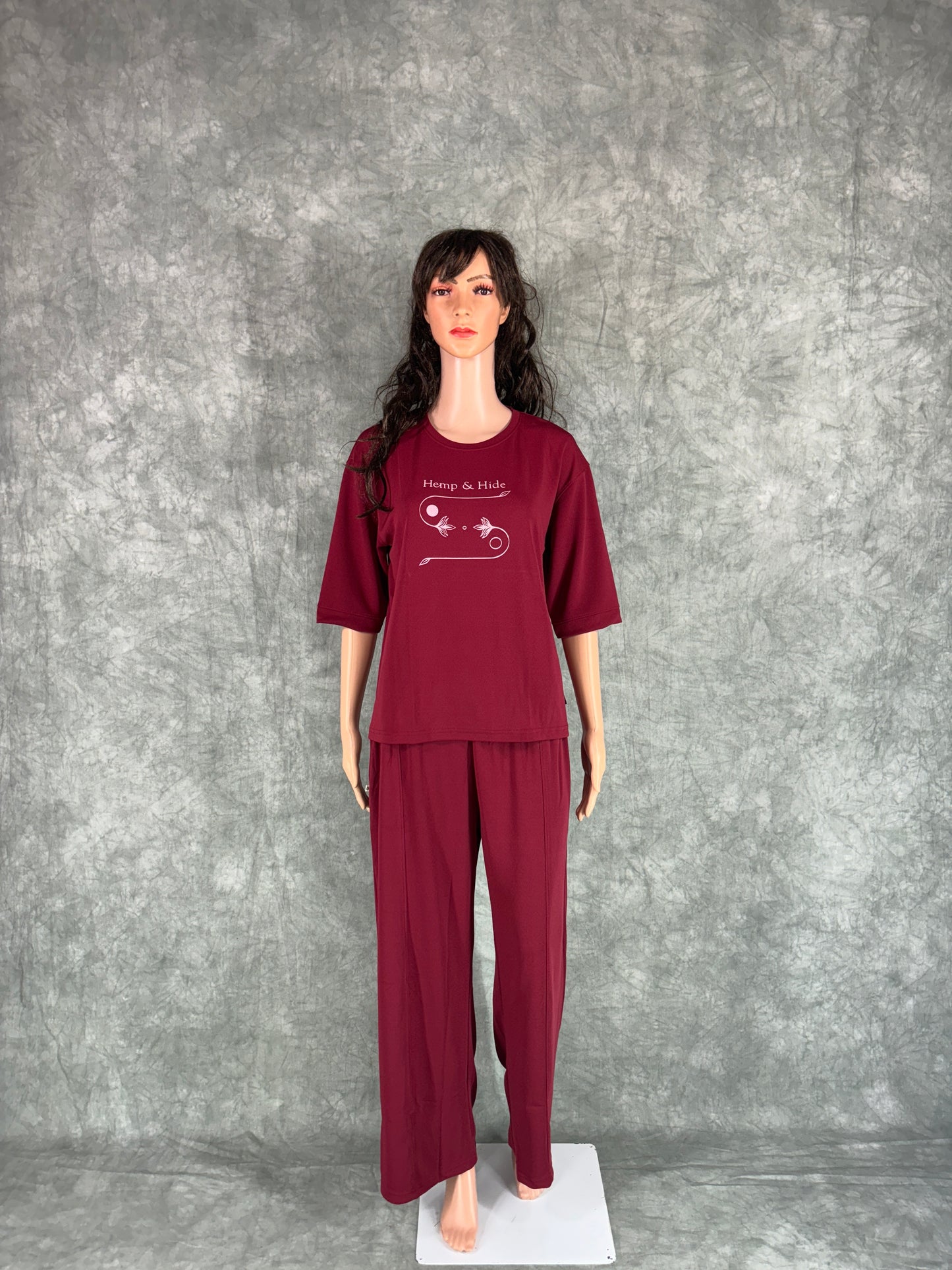 Pravya Cotton Blend Co-ord Set for Women - Maroon
