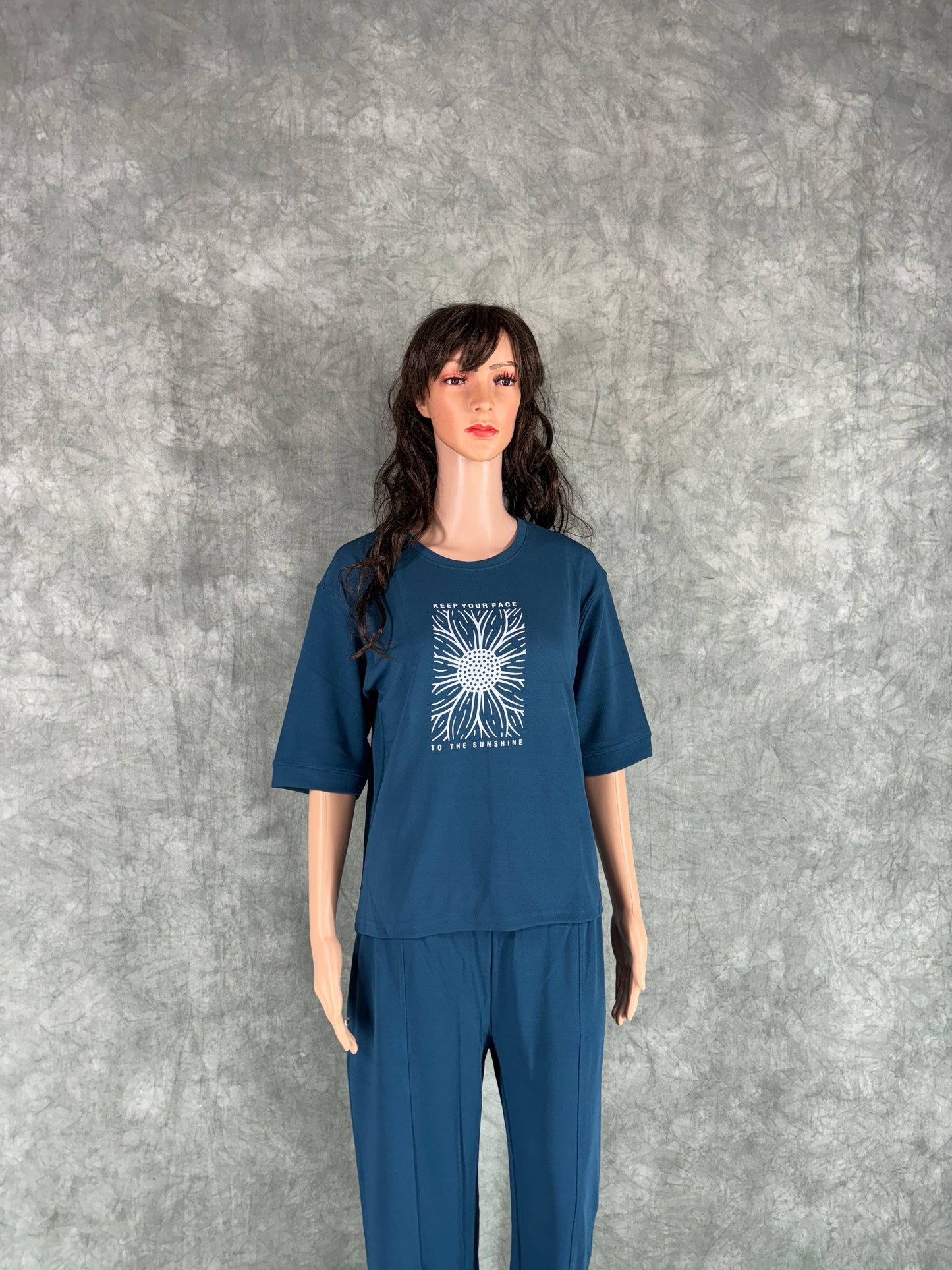 Pravya Cotton Blend Co-ord Set for Women - Blue