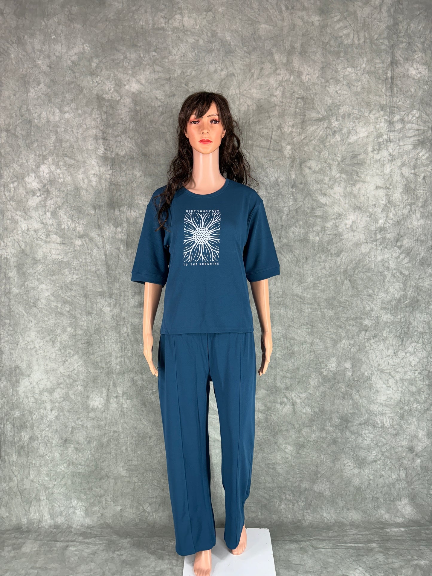 Pravya Cotton Blend Co-ord Set for Women - Blue