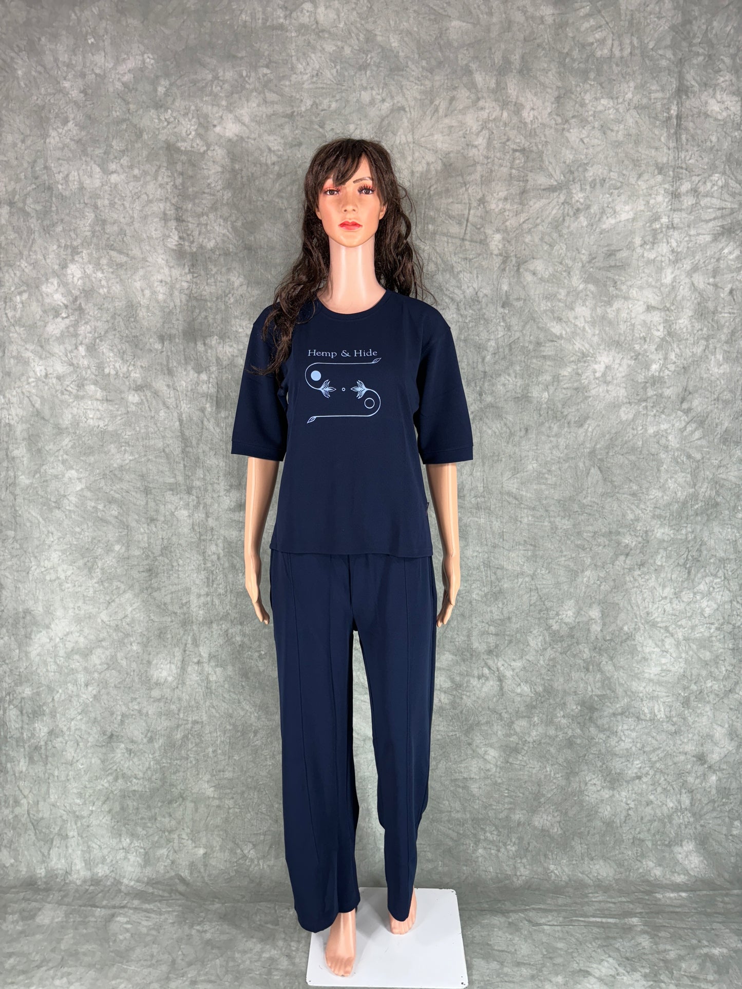 Pravya Cotton Blend Co-ord Set for Women - Dark Blue