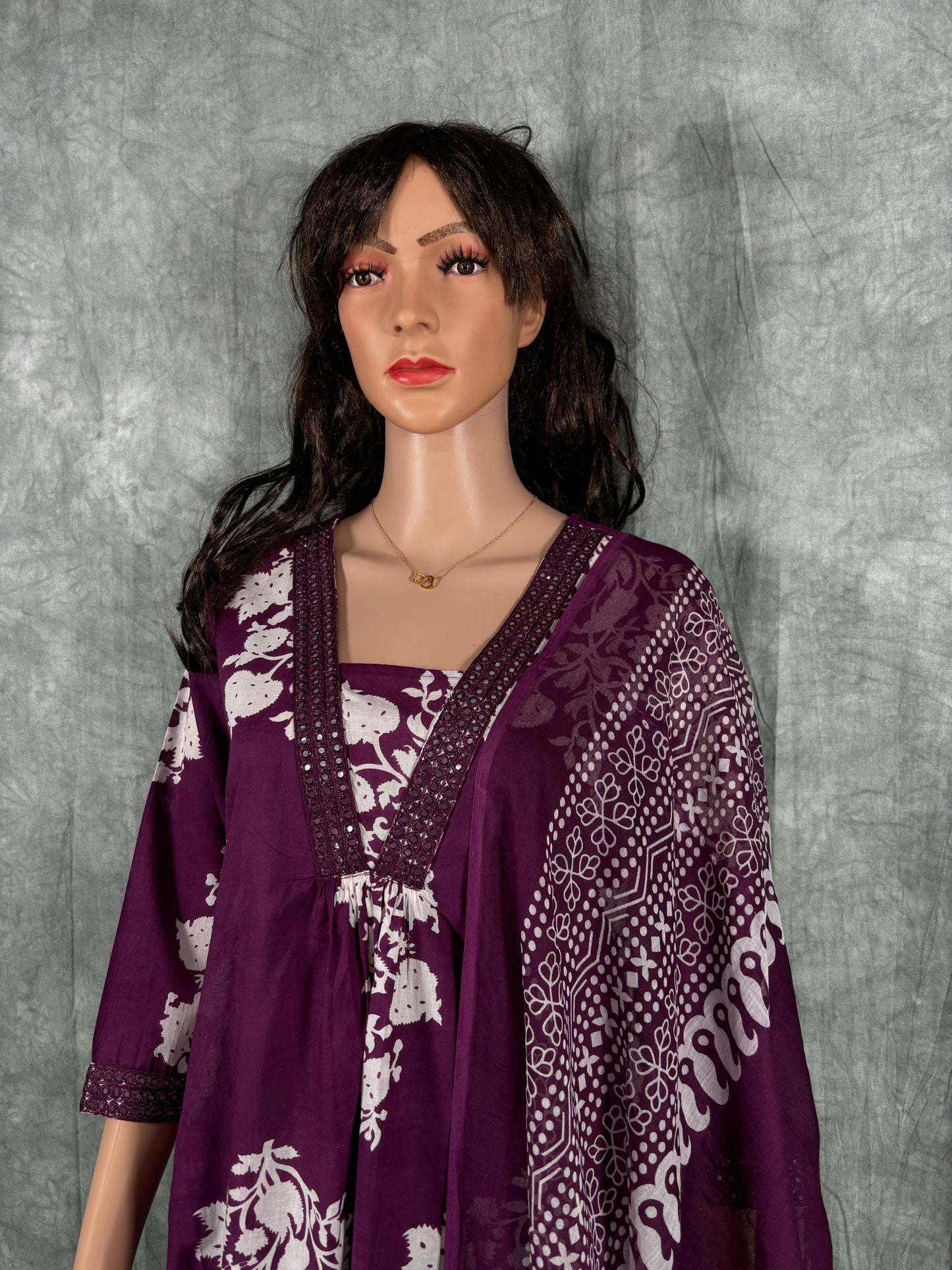 Rithanya - Floral Printed Cotton Kurta with Pant and Dupatta
