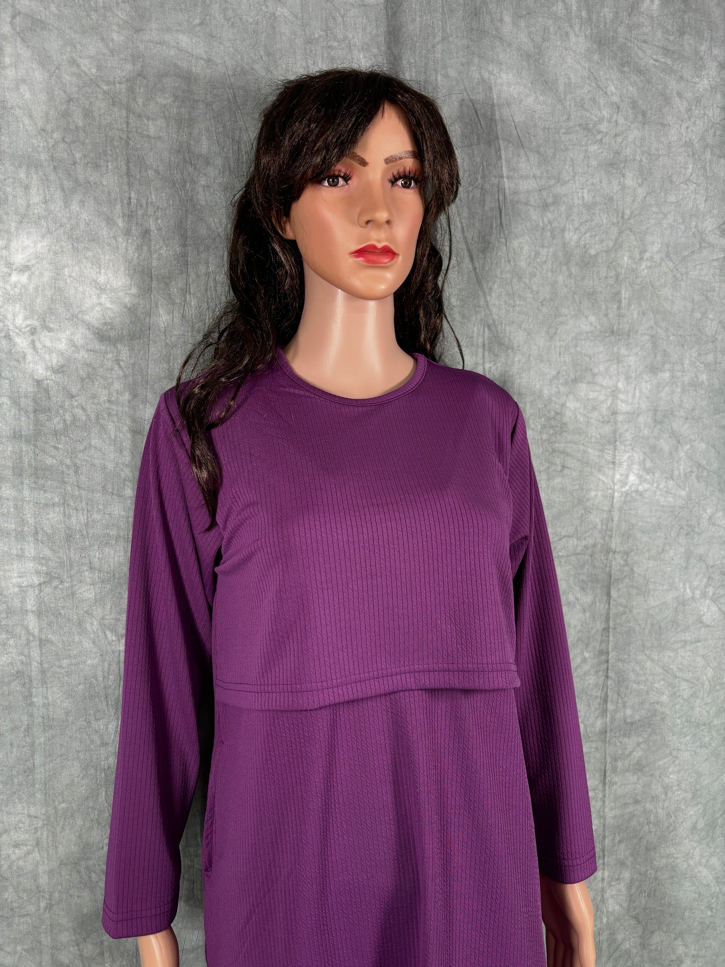 Maternity A-Line Dress - Purple