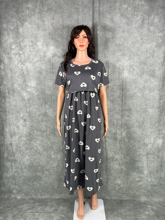 Soft Cotton Maternity Loungewear - Grey