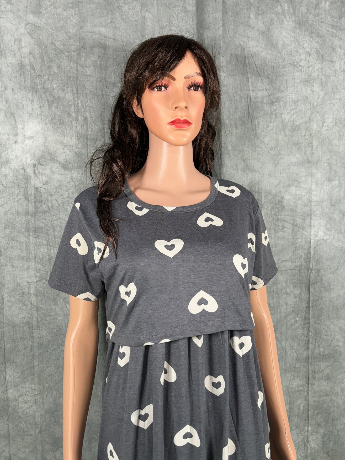 Soft Cotton Maternity Loungewear - Grey