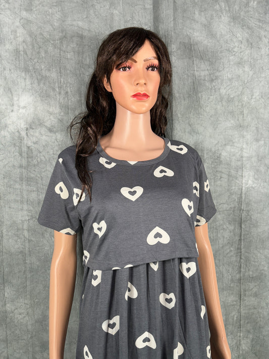 Soft Cotton Maternity Loungewear - Grey