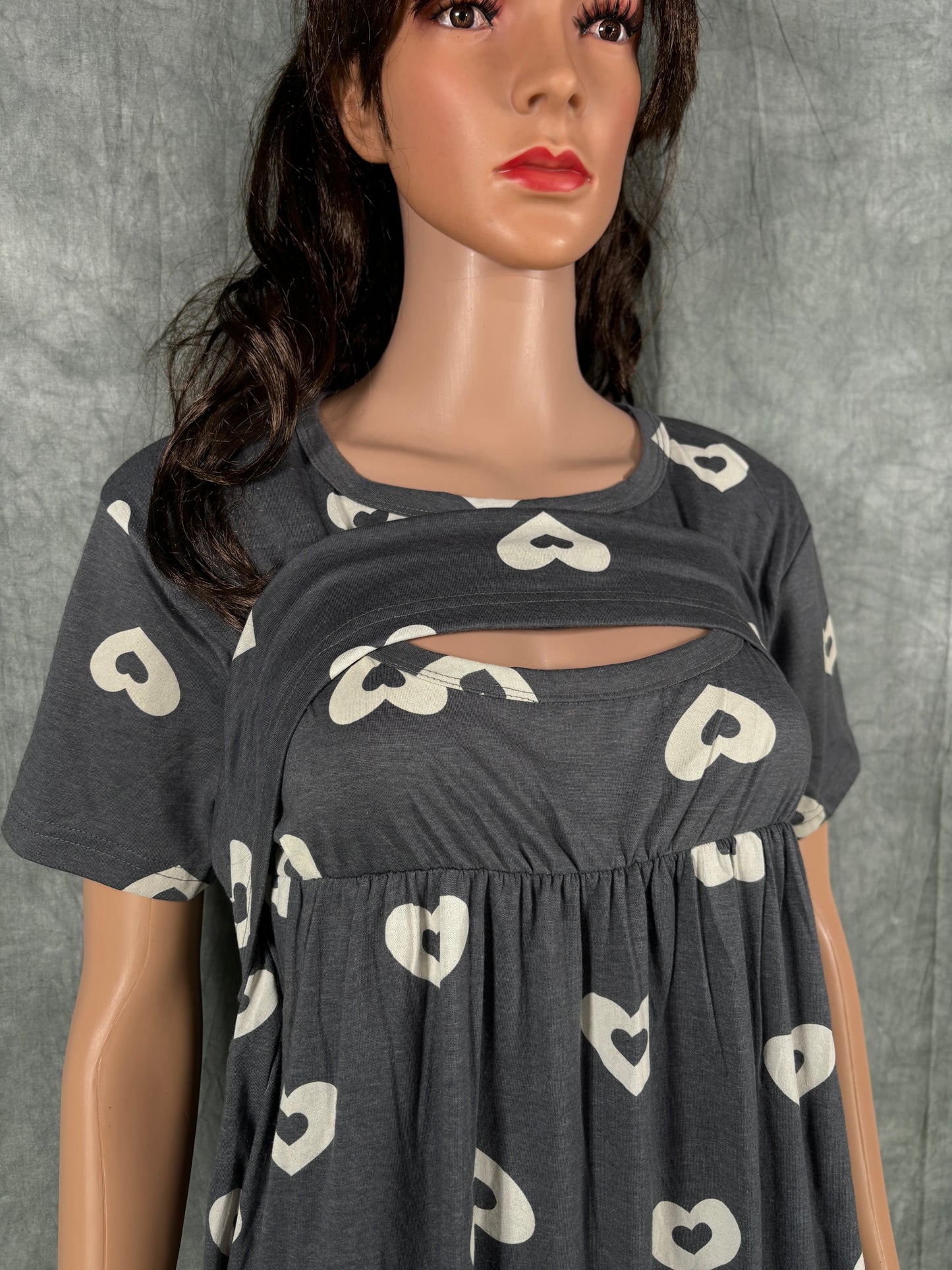 Soft Cotton Maternity Loungewear - Grey