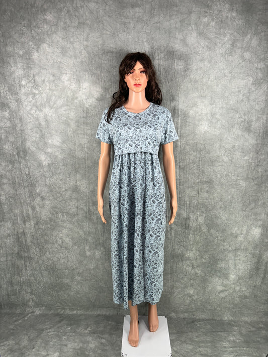 Soft Cotton Maternity Loungewear - Blue