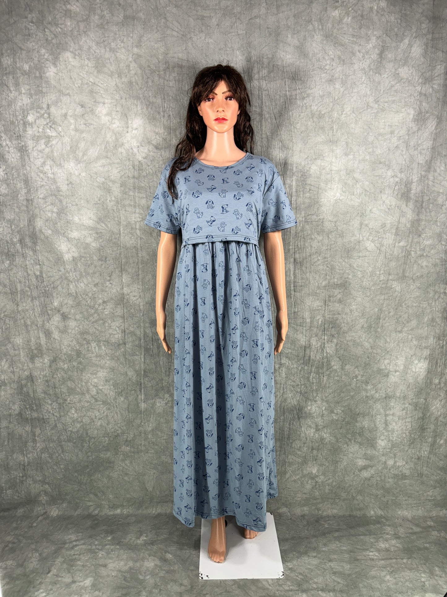 Soft Cotton Maternity Loungewear - Blue