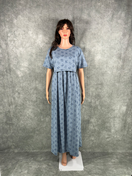 Soft Cotton Maternity Loungewear - Blue