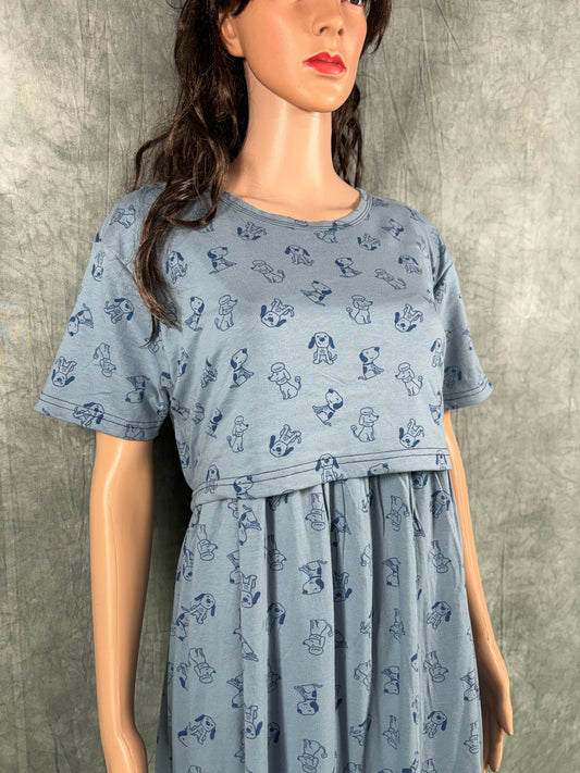 Soft Cotton Maternity Loungewear - Blue