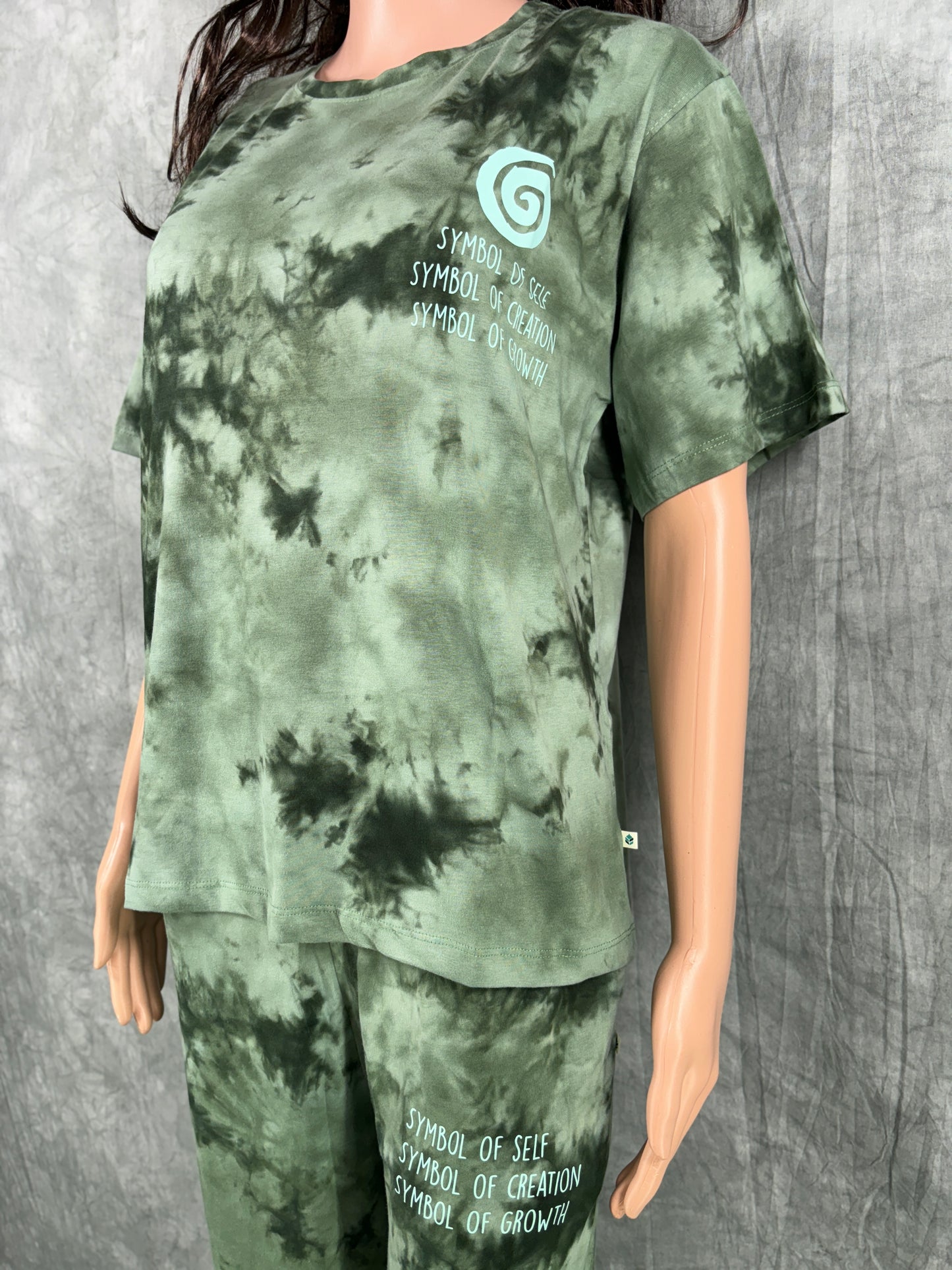 Tie & Dye Co-ord Set for Women - Basil Green