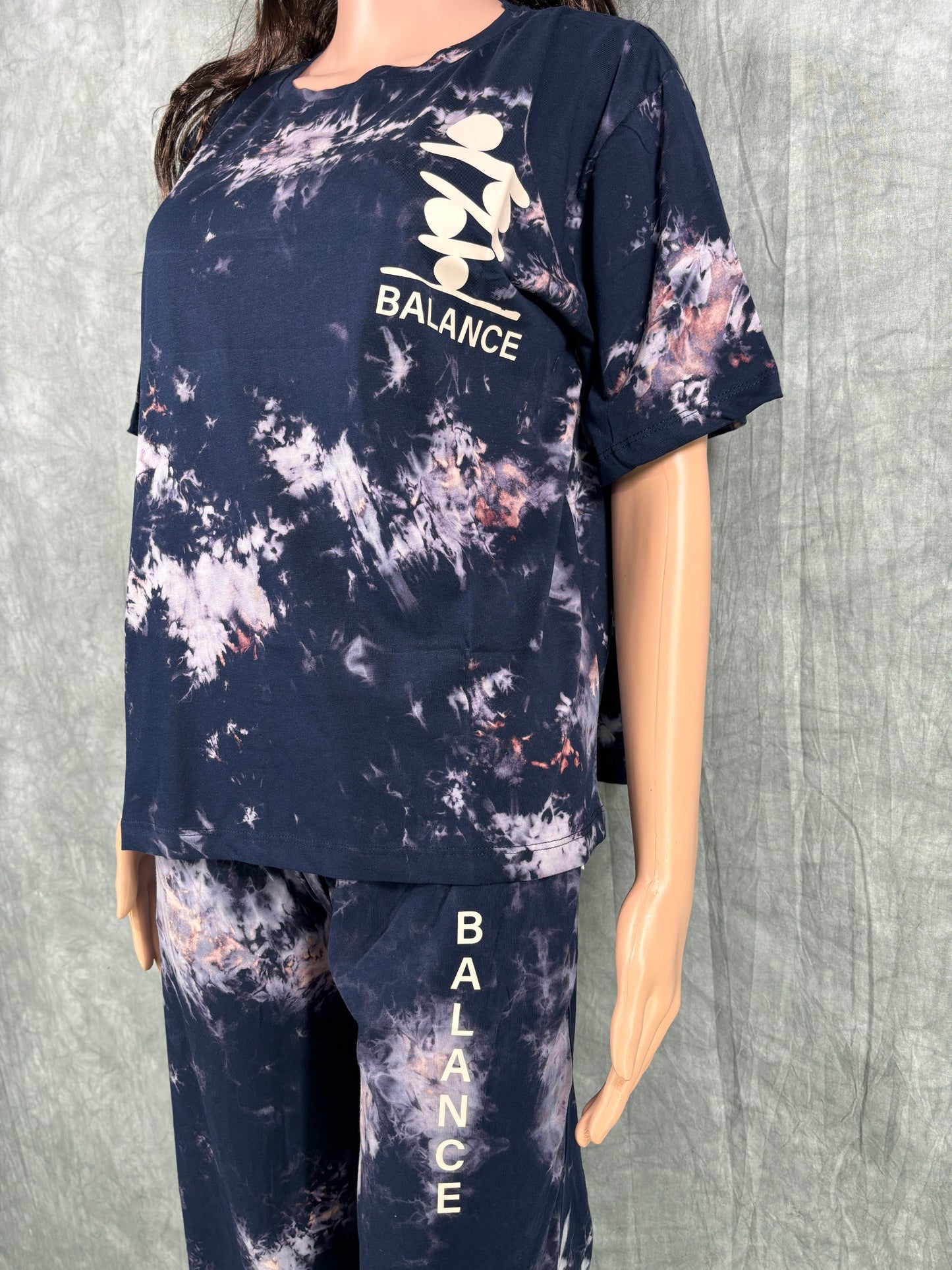 Tie & Dye Co-ord Set for Women - Blue