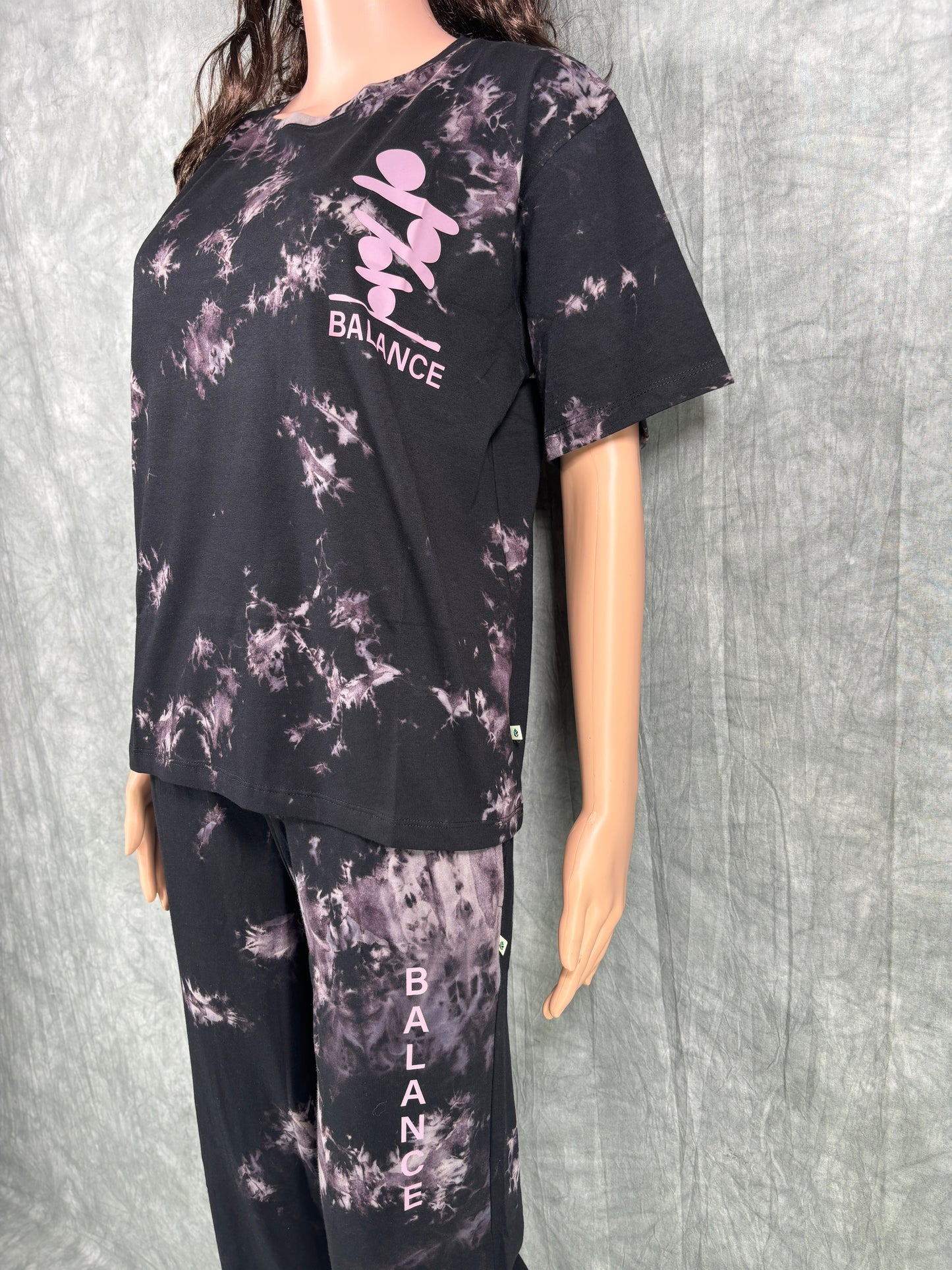 Tie & Dye Co-ord Set for Women - Black