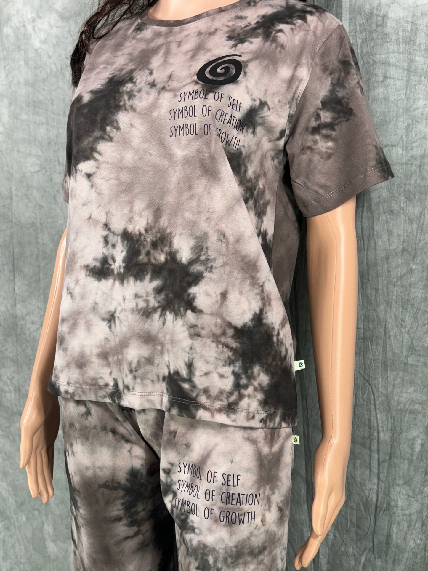 Tie & Dye Co-ord Set for Women - Grey
