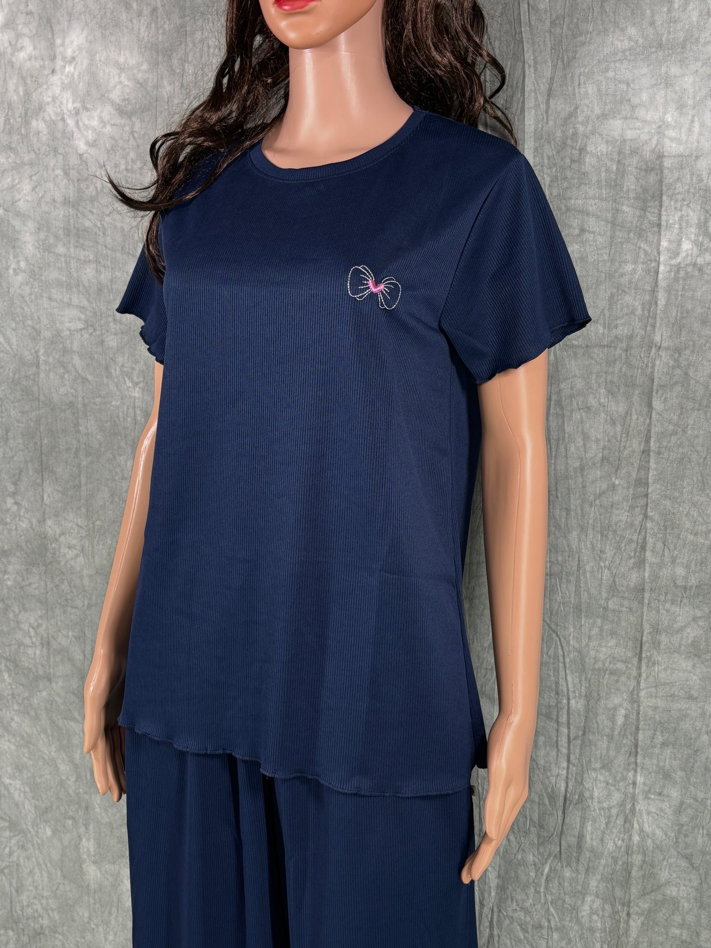 Cotton Blend Co-ord Set for Women - Midnight Blue