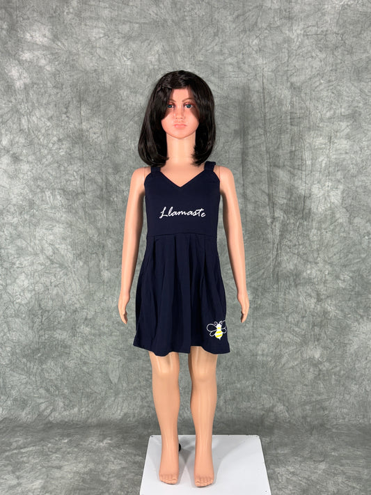 Kids Cotton Sleeveless Frock - Blue