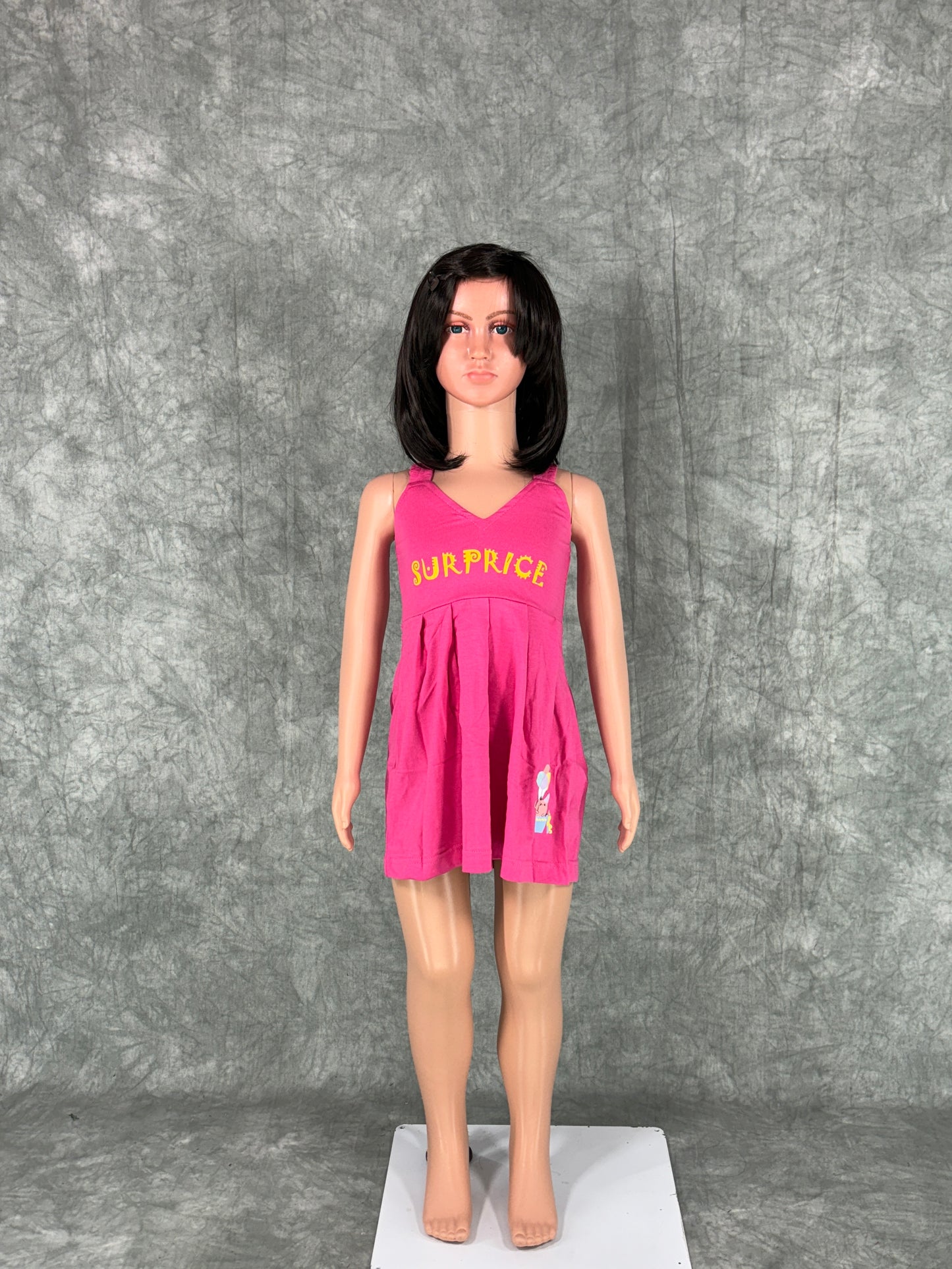 Kids Cotton Sleeveless Frock - Pink